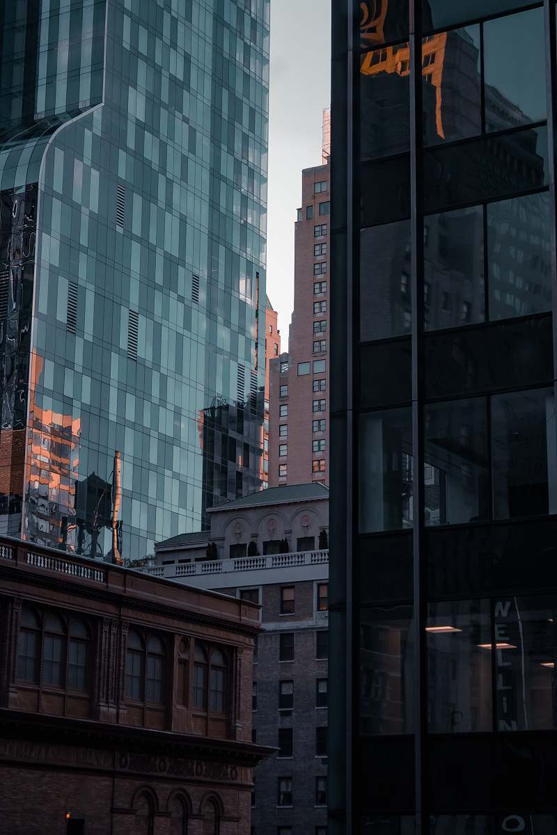 office building glass high-rise buildings new york
